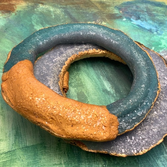 Sold Matana artisan sparkly statement bangles - Picture 4 of 7